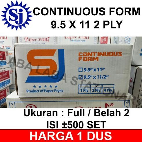 

TERLARIS - KERTAS CONTINUOUS FORM 2 PLY 9.5 X 11 SJ PAPER PRINT A4 / RANGKAP
