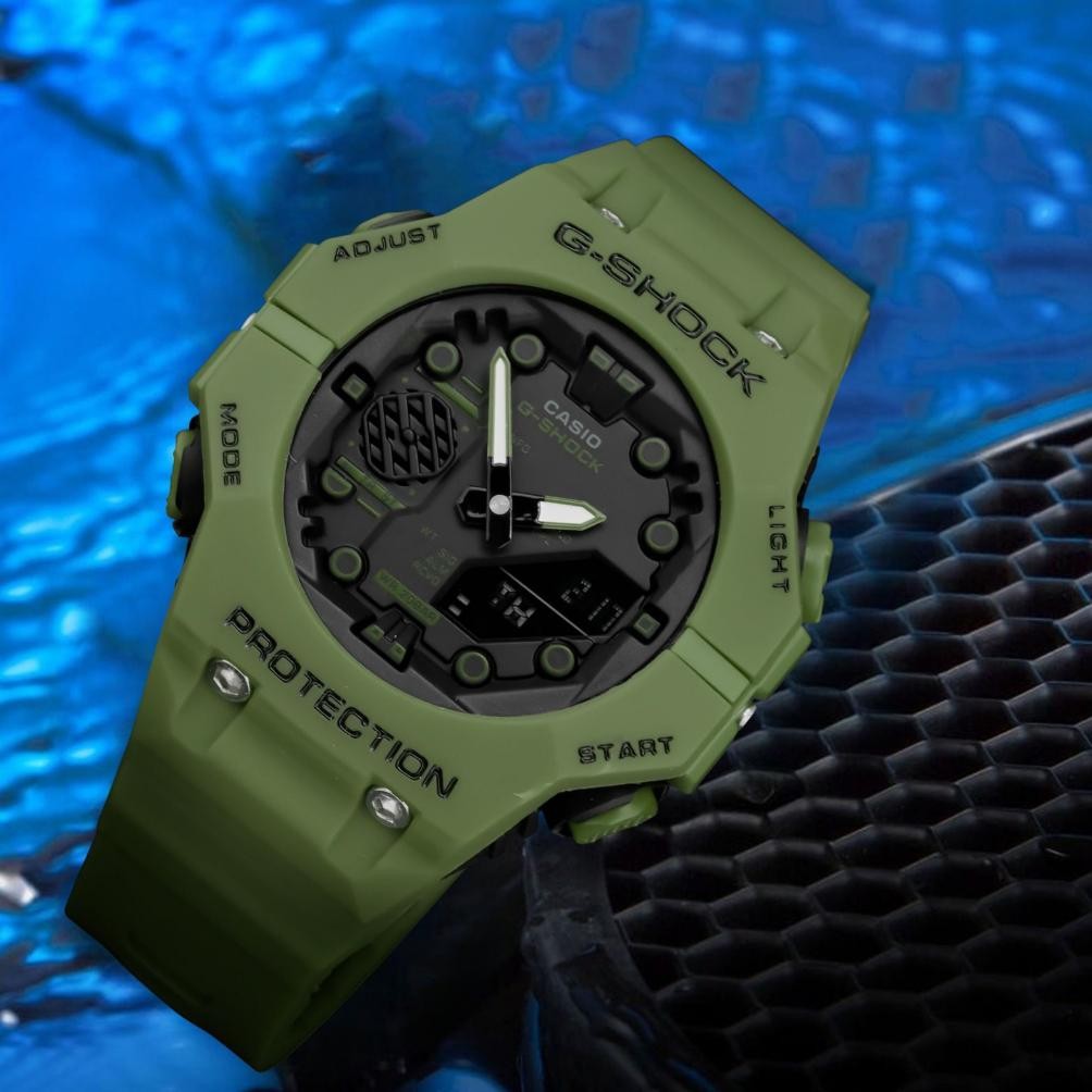 eq-77 SKY Jam Tangan Pria G SHOCK GA-B001 Dual Time Digital Analog Strap Rubber Premium Anti Air / J