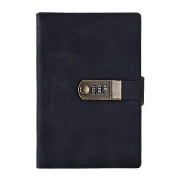 

Sale!! Spcr Buku Catatan Harian Notebook Cover Kulit Kunci Password A5 Td100