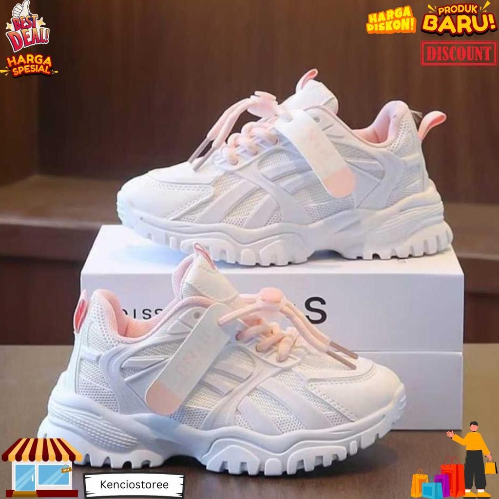 Sepatu Anak Perempuan Terlaris / Sepatu Putih Anak / Sepatu Anak Pink / Sepatu Tali Anak / Sepatu Sp
