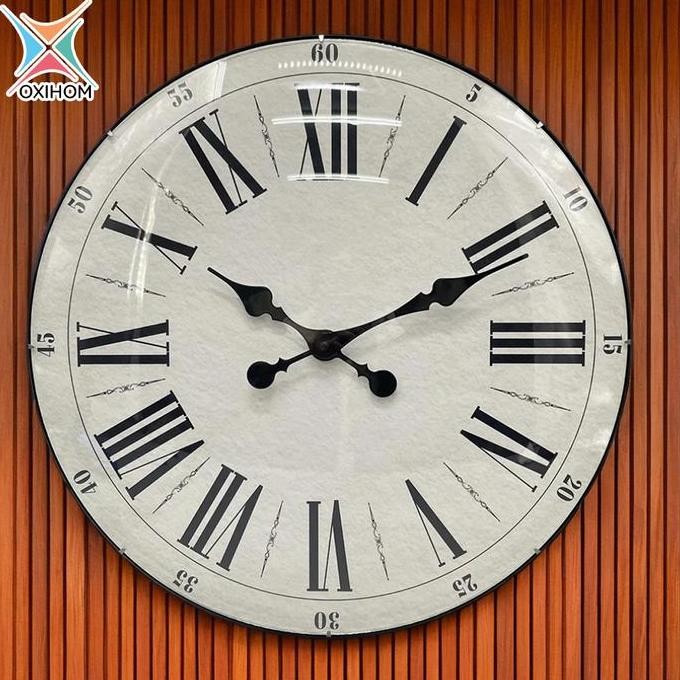 Sale Oxihom Jam Dinding Bulat 50Cm Jam Dinding Silent Vintage Aesthetic Mewah Modern Estetik Jam Din