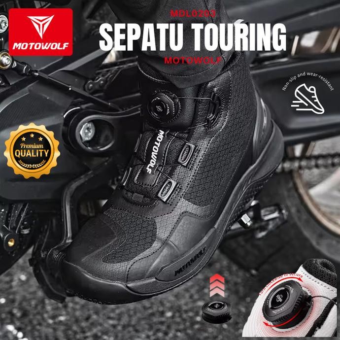 TERMURAH - Sepatu Motor Touring Motowolf Boots Adventure Touring Sunmori Premium