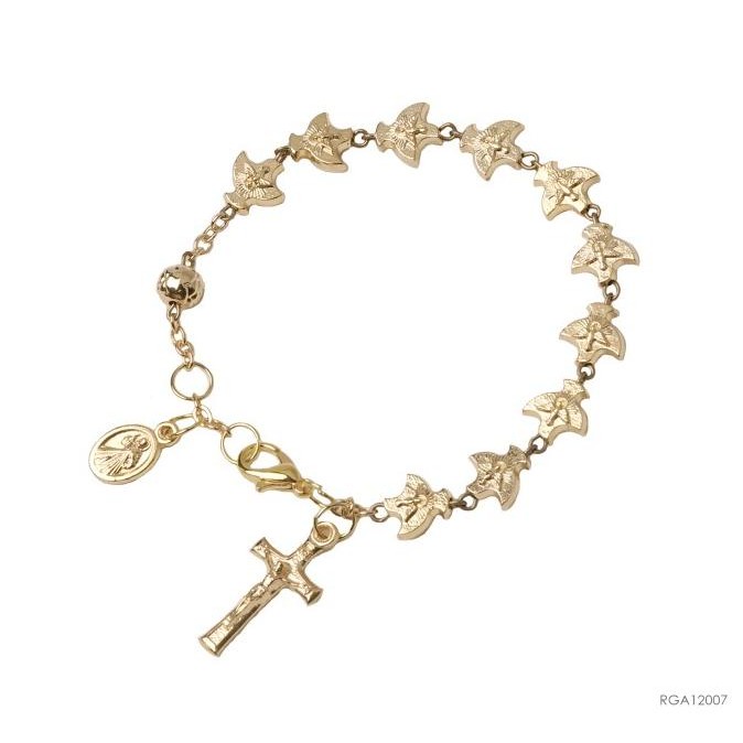 Produk Terbaik] Rosario Gelang Metal Roh Kudus Gold Chain Rohani Katolik