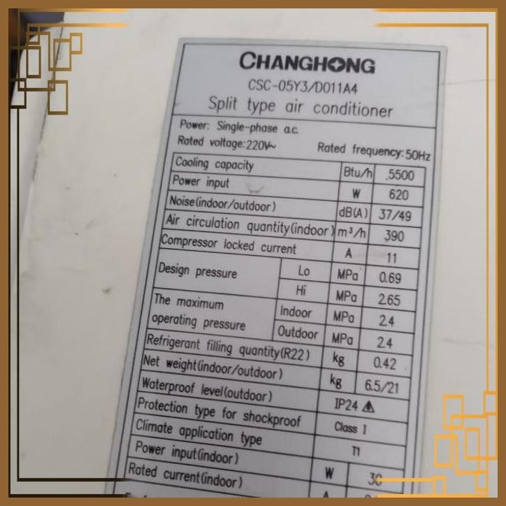 [PTC] CROSS FAN BLOWER INDOOR AC CHANGHONG CSC-05Y3/D011A4 DIAMETER 9.5 X 50 CM 95 X 500 MM ORIGINAL
