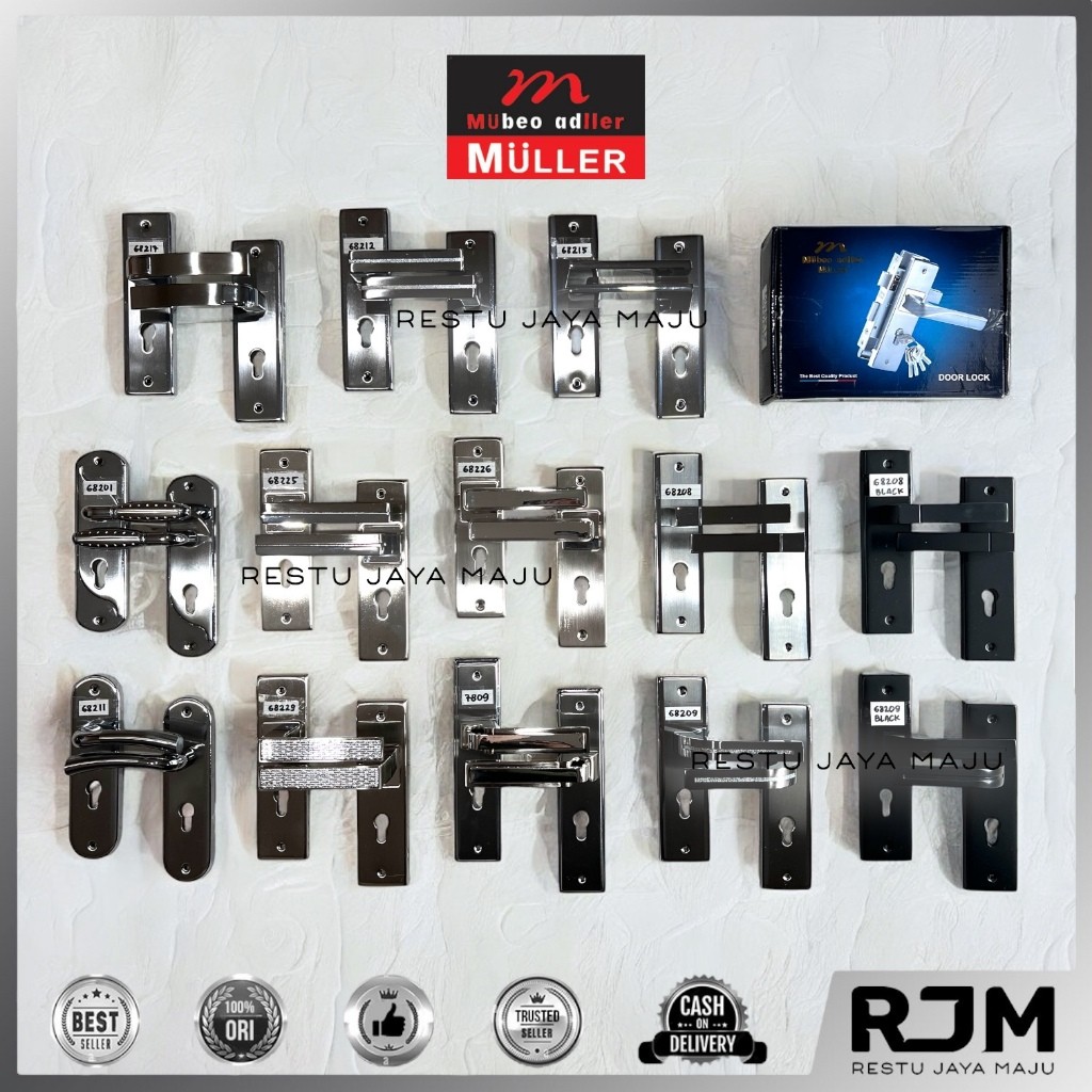 MULLER Gagang Handle Kunci Pintu Tanggung M Pegangan Pintu Rumah Door Set Stainless