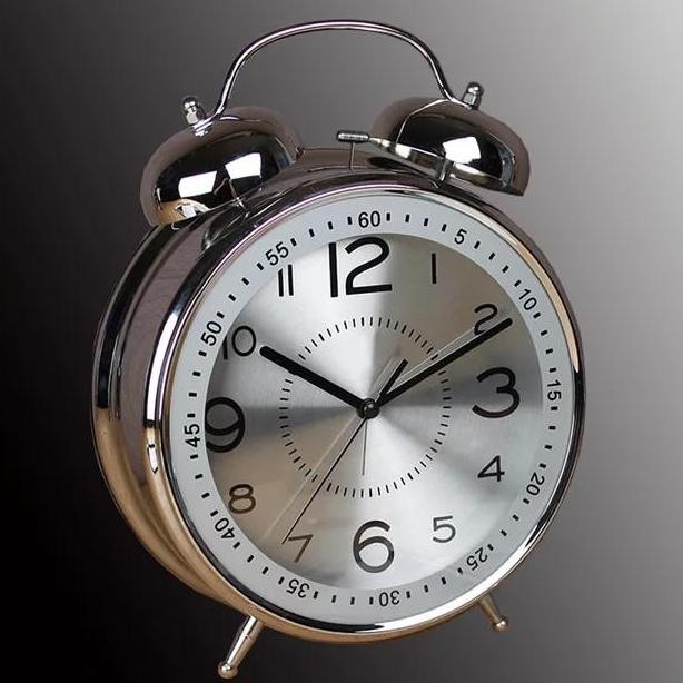 

JAM BEKER BESAR BESI CRHOME/ JAM ALARM WEKER MEJA/ALARM CLOCK LFS