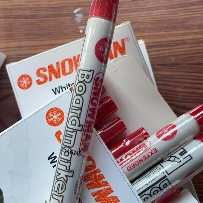 

Murah!! Spidol Snowman Whiteboard Bg12 Warna Merah Isi 12 Pcs