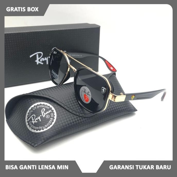 Terlaris New Kacamata Hitam Sangglass Rayban006 Ferrari 3675 / Kacamata Hitam Polarized /  Kacamat P