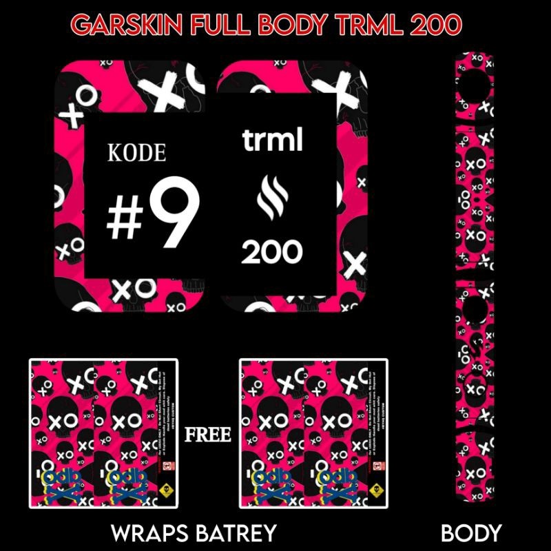 

*PromoTerjangkau* Stiker Vnil T200 Trml Kode 9 Garskin Wrap Stiker Premium / X Casing Case COD