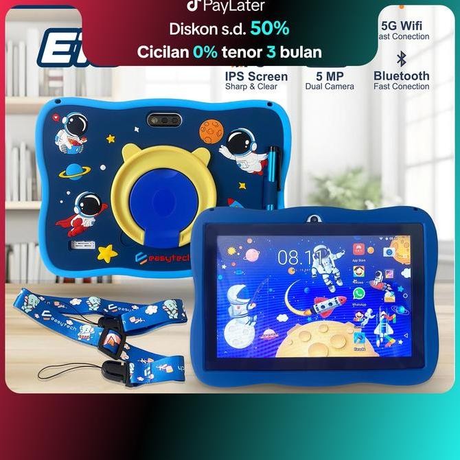 Tablet Anak Android Easytech E-18 Layar Sentuh IPS 8 Inch WiFi Only / Tablet Belajar Anak Edukasi ai
