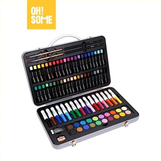 

OHSOME MONT MARTE Mixed Media Drawing Art Set Aneka Peralatan Gambar Spidol Crayon Cat Air 85pcs