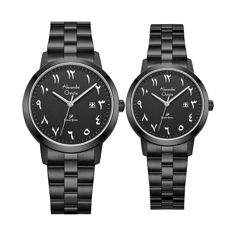 Jam Tangan Couple Alexandre Christie Primo Steel AC 1007 BIPBASL ACF-1007 AC 1007 AC1007 Couple Blac