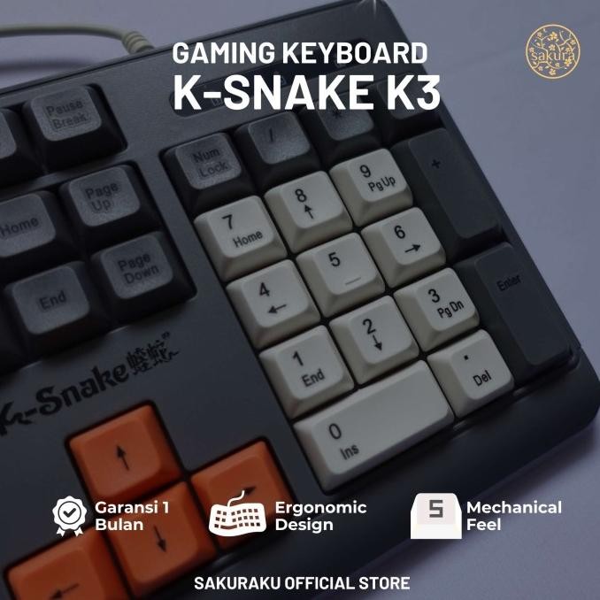 K-Snake K3 Keyboard 100% Keys Mechanical Feel Non Rgb Light