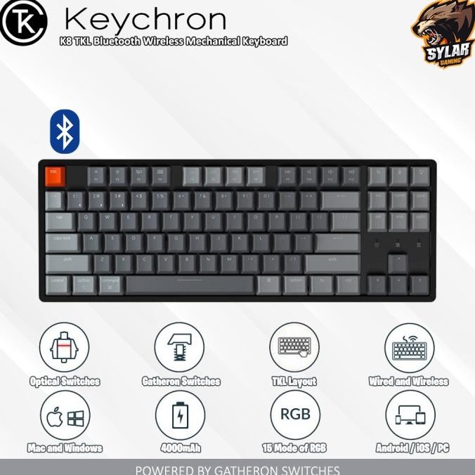 TERLARIS - Keychron K8 TKL Hotswap Bluetooth Wireless Mechanical Keyboard