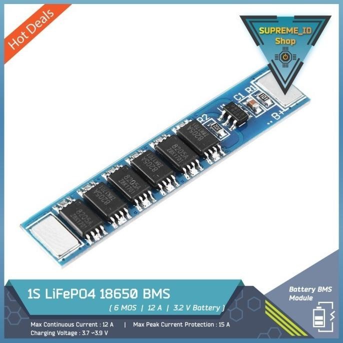 1S Lithium Iron Phosphate Lifepo4 Bms Battery Charger Module| 3.2V 12A