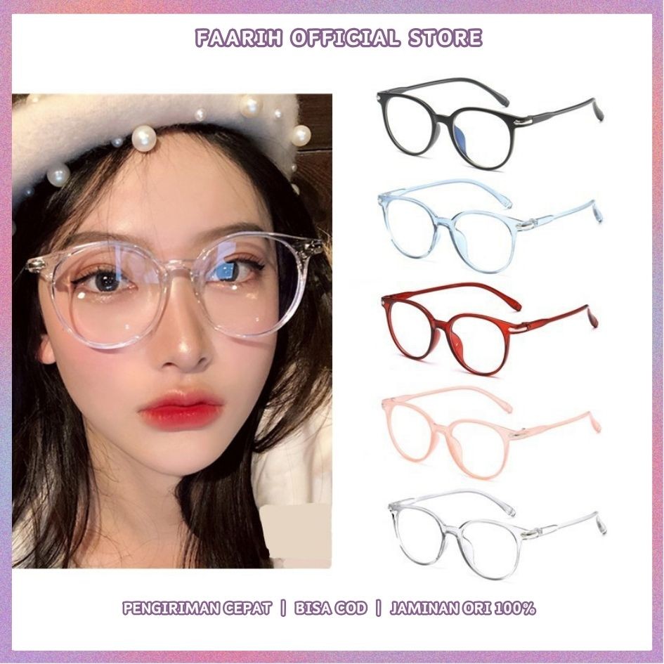 Kacamata Wanita Pria Fashion Anti Radiasi Hp Komputer Lensa Bluelight BlueRay Transparan-Sunglasses 