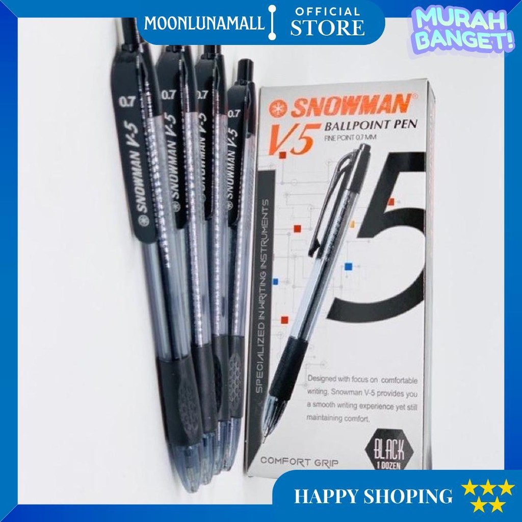

(1Pack) Pulpen Snowman V5 0.7Mm Ballpoint Pen D Cod