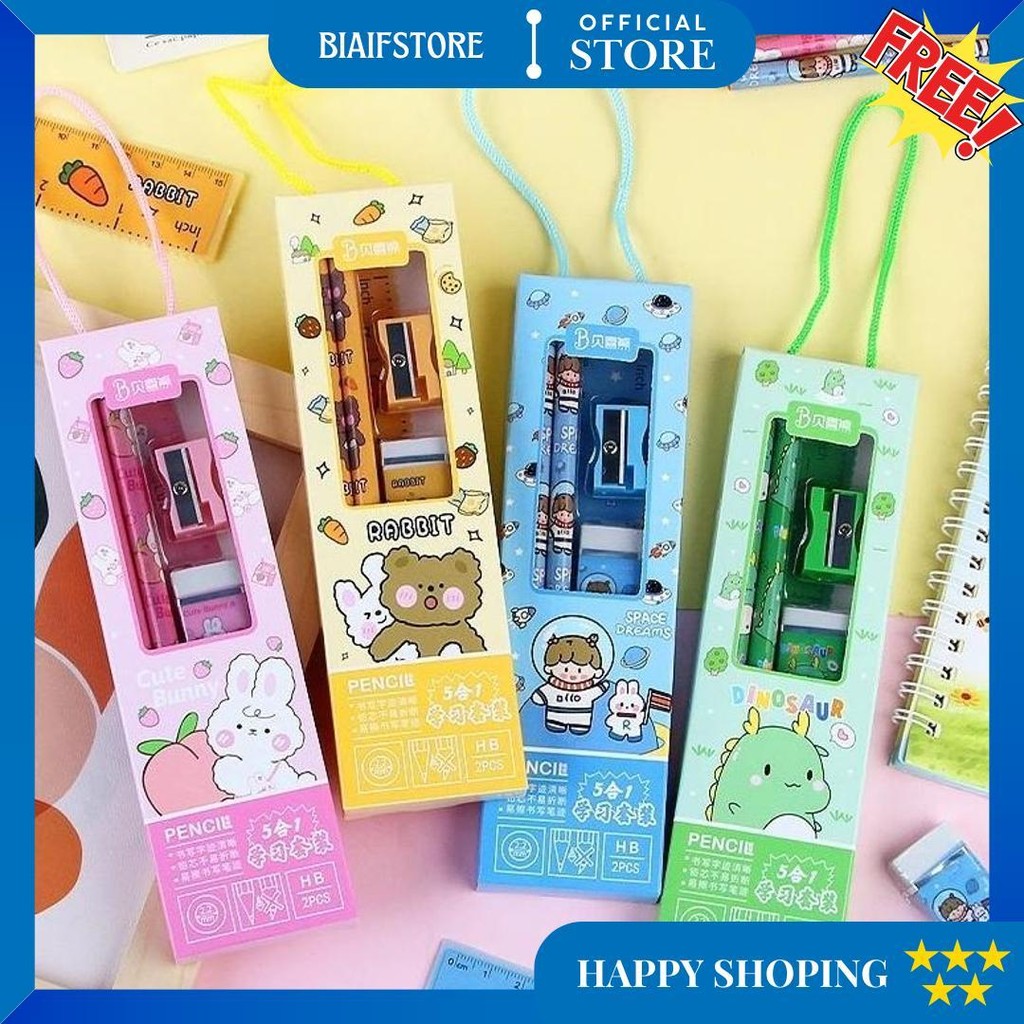

Stationery Set 5 In 1 / Paket Alat Tulis Sekolah Anak D Promo 4.4