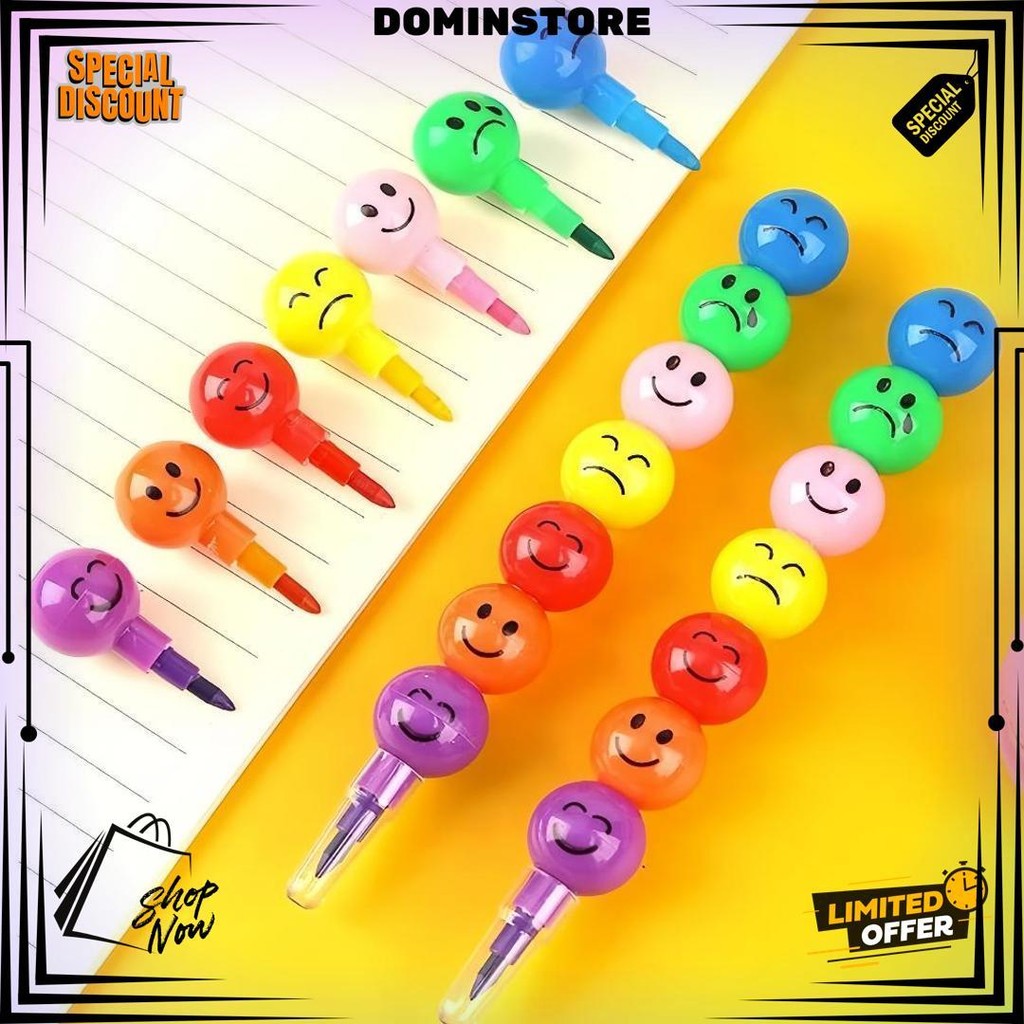 

7Pcs Pensil Warna Rainbow 1 Set Isi 7 Warna /7 Warna Krayon/ Pensil Warna Susun Motif Rainbow Emoji D Promo 4.4