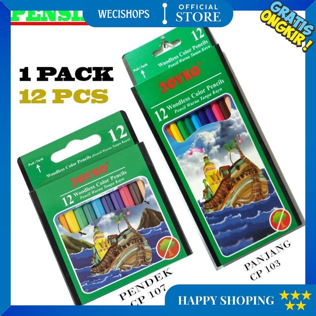 

Pensil Warna Joyko Pendek Cp 107 / Pensil Warna Joyko Panjang Cp 103 (1 Set 12 Pcs) Alat Gambar Color Peralatan Sekolah D Best Seller