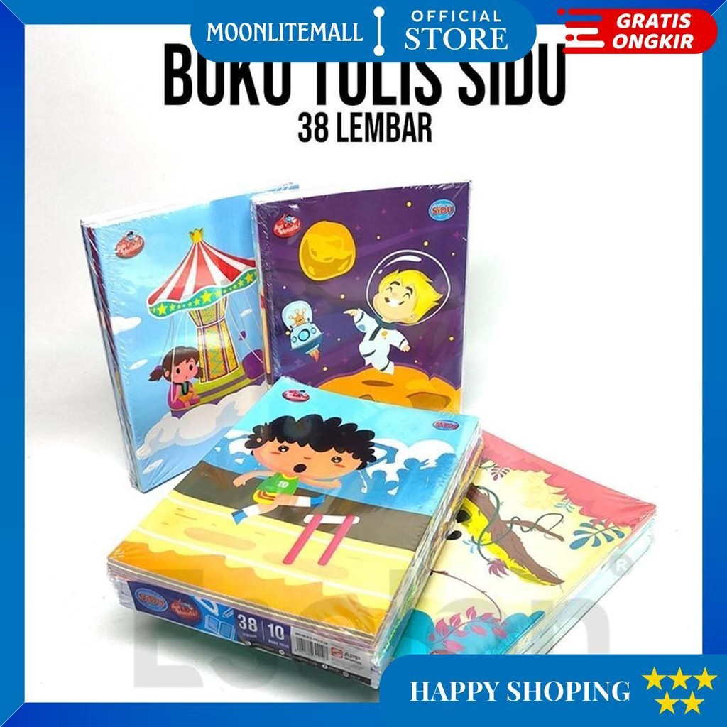 

10Pcs Buku Tulis Sidu Garis 38Lembar / 1Pack Buku Tulis Sidu 38Lembar / Buku Tulis Sidu D Promo Puncak