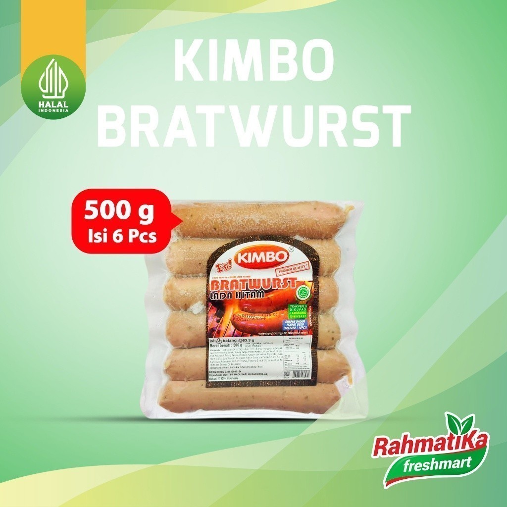 

Kimbo Sosis Bratwurst Lada Hitam 500 gr Isi 6