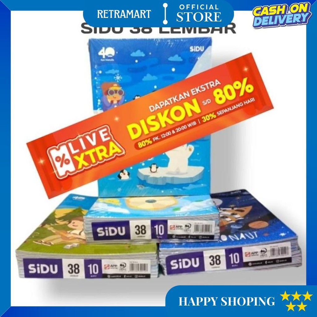 

Buku Tulis Sidu 38 Lembar Isi 10 Pcs / Buku Sekolah / Buku Kwarto D Cod