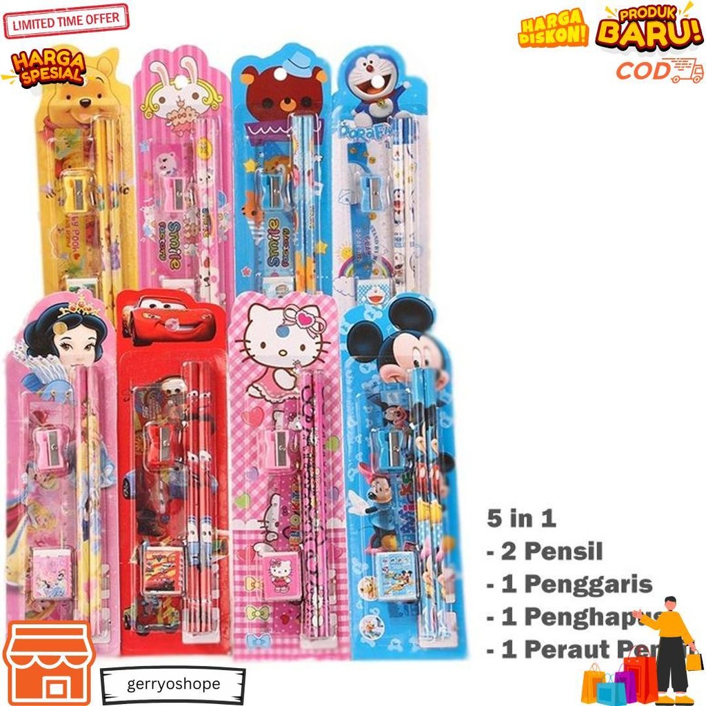 

Infy - Stationary Set 5 In 1 Karakter / Alat Tulis Sekolah / Paket Alat Tulis / Mini Stationary / Set Alat Tulis Pensil S004 D Promo 4.4