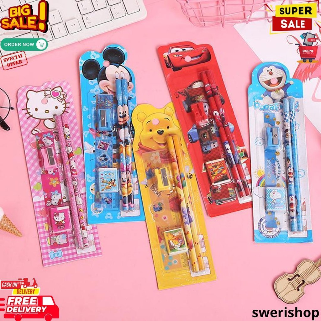 

Set Alat Tulis 5In1 Pensil Set Anak Pensil Lucu Dan Penghapus Untuk Tempat Pensil Buku Tulis Sekolah D Gratis Ongkir