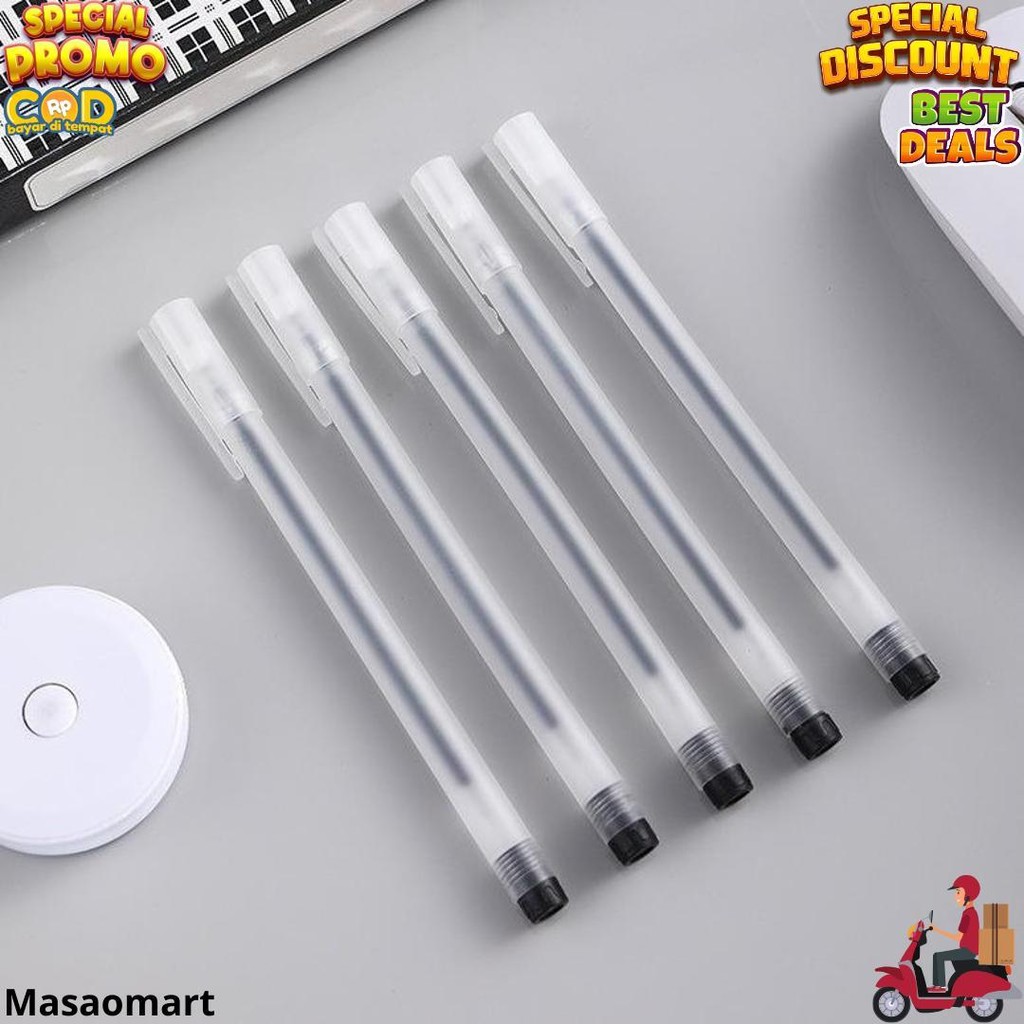 

12 Pcs Pulpen Gel 0.5Mm Hitam - Pulpen Gel Satu Lusin - Bolpen Murah [Thehanscorner] D Sale