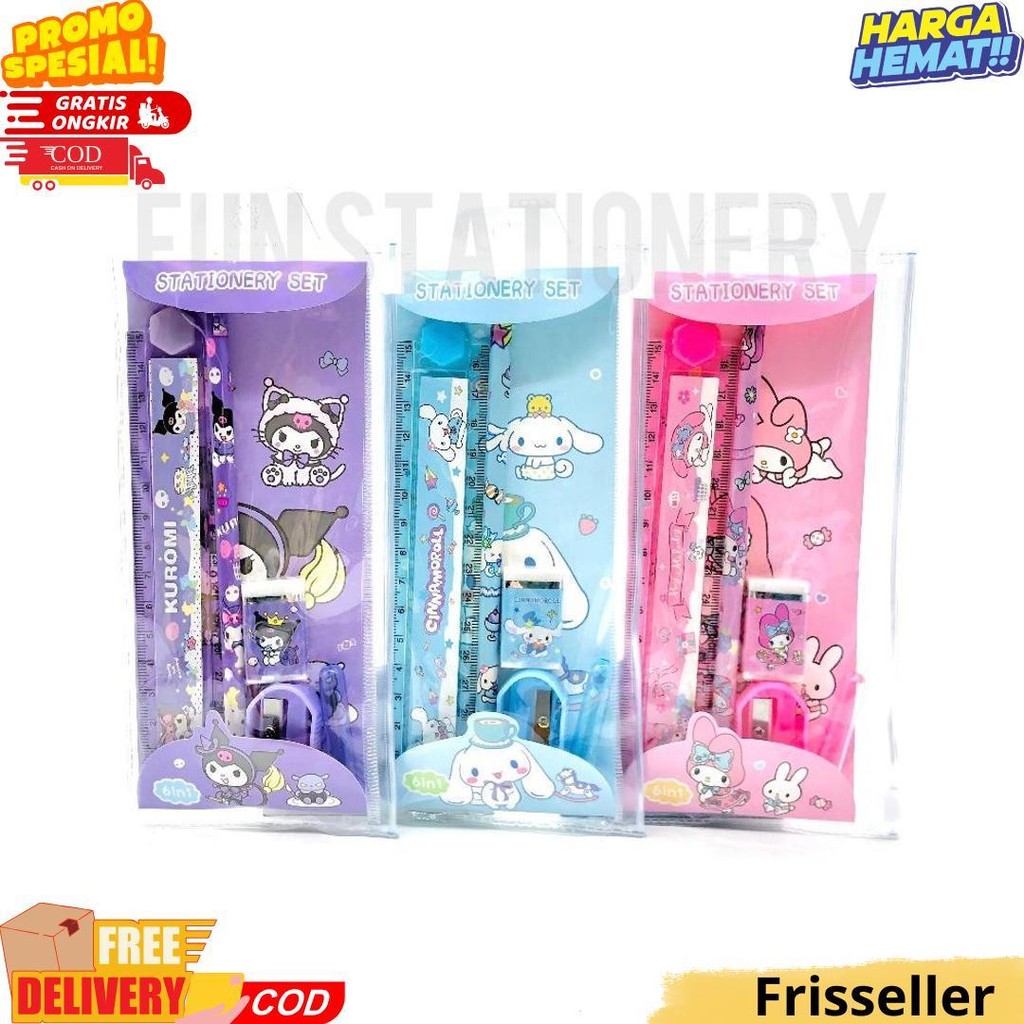 

Study Set + Pouch 3369 Labubu Sanrio / Stationery Set / Set Alat Tulis Cinnamoroll Kuromi D Sale