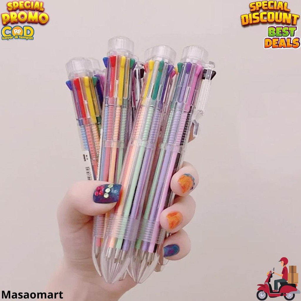 

Tasunik88 Pulpen 6 Color In 1 Ballpoint Pen Office Pena 6 Warna Sekaligus Berwarna Murah S048 D Best Seller