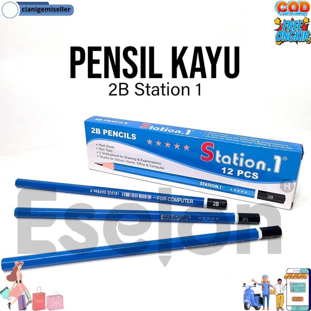 

12Pcs Pensil Kayu 2B Karakter / 1Pack Pensil Kayu 2B / Pensil Kayu Karakter D Best Seller