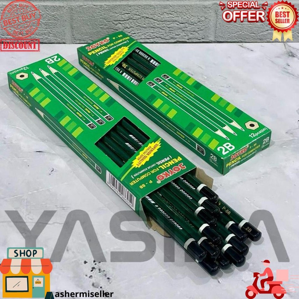 

Satu Lusin 12 Pcs Pensil Raut 2B P-88 Joyko D Gratis Ongkir