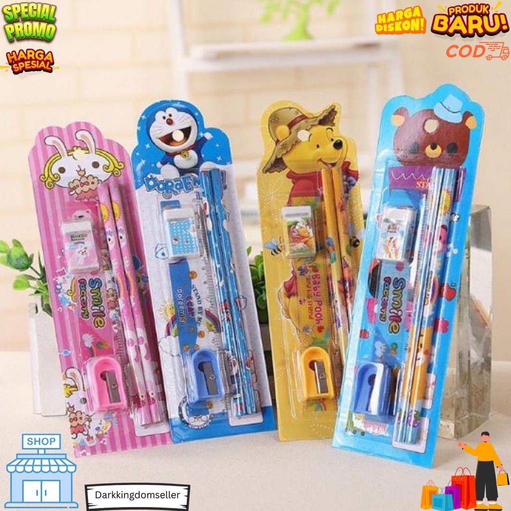 

Tasunik88 Stationary Set 5 In 1 Karakter / Alat Tulis Sekolah / Paket Alat Tulis / Mini Stationary / Set Alat Tulis Pensil S004 D Termurah
