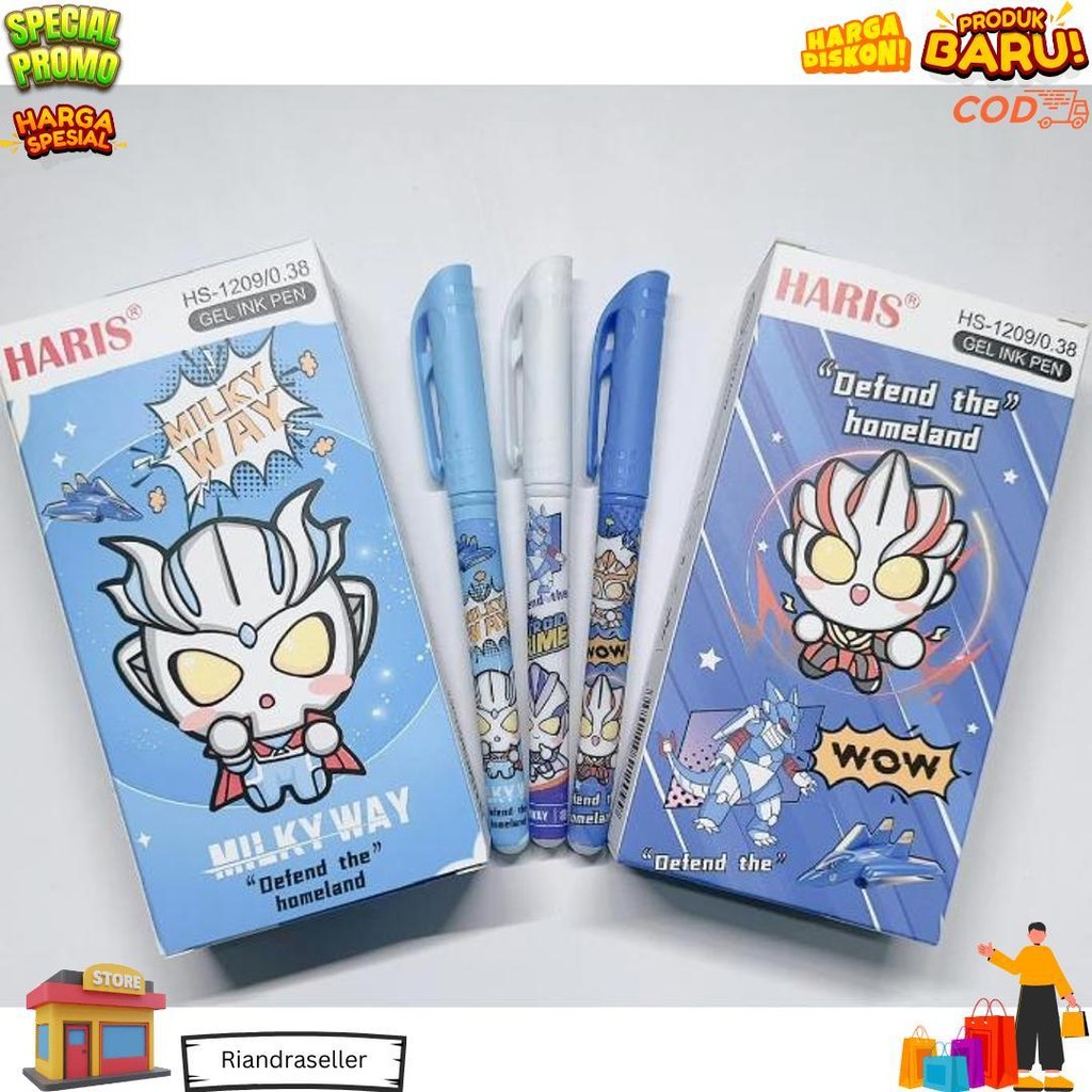 

(12Pcs) Pulpen Fancy Karakter Lucu / Pen Gel Motif Cewe Cowo D Best Seller