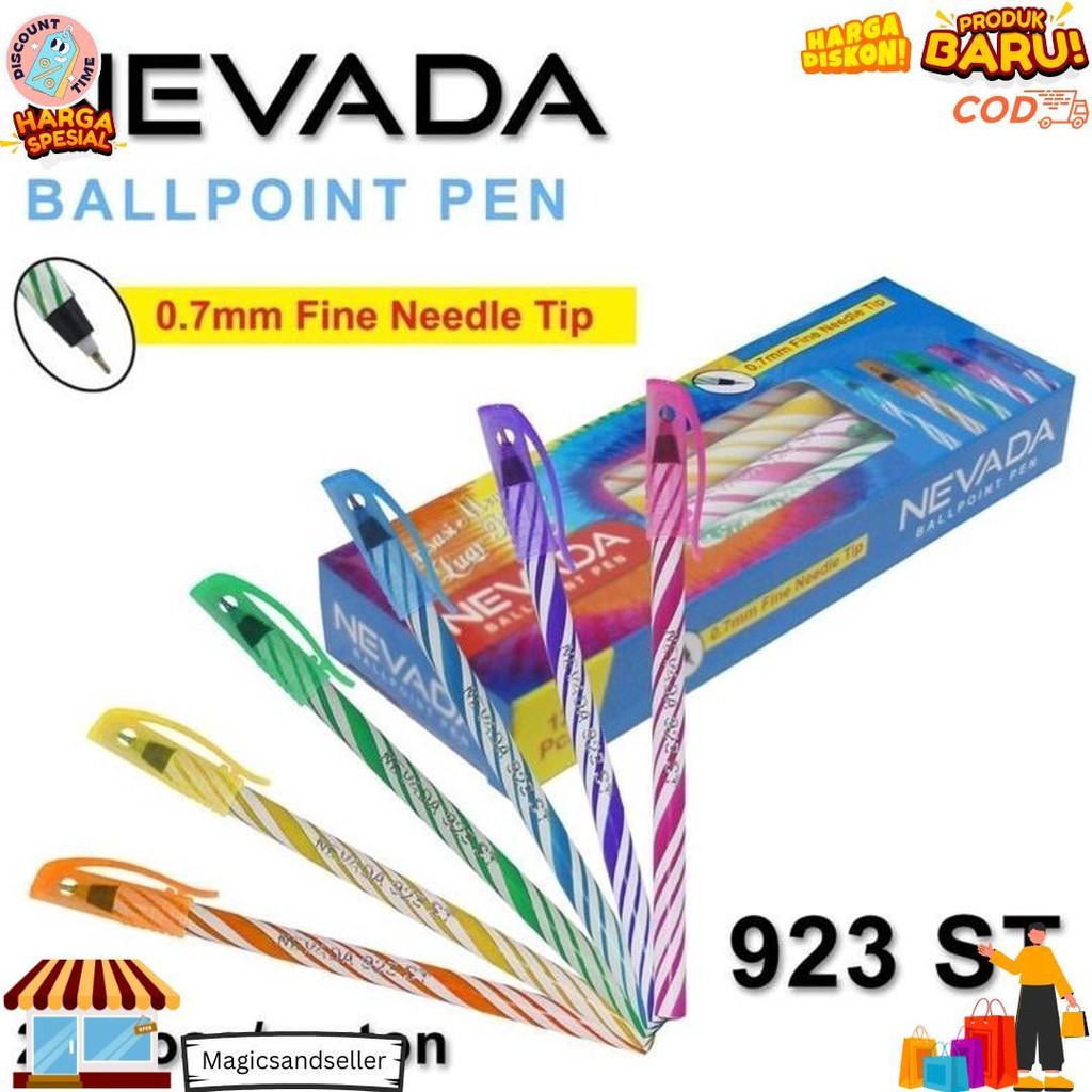

12Pcs Bolpen Murah Ballpoint Lilin Ulir / Pulpen Nevada / Bolpoin /Ulir 923 St Pena/Pen/Bolpen Color Unik D Gratis Ongkir