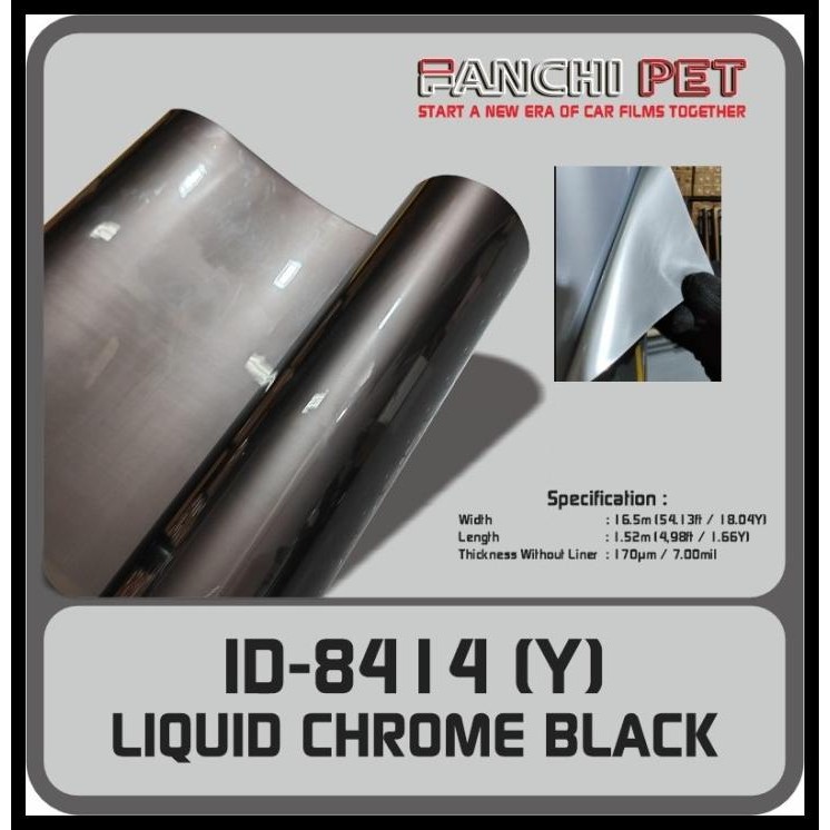 

50CM STICKER FANCHI ID-8414 Y LIQUID CHROME BLACK PET PER 50CM