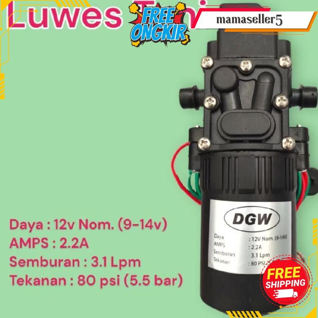 Dinamo Pompa Air Dc Dgw Original Elektrik Sprayer 12V  12 V 2A 2 Ampere Tipe Klem Klem Bisa Cod