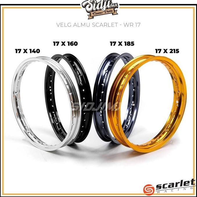 Velg Lingkar Alumunium Scarlet Racing Ring 17 140 160 185 215 Motor Cb 150 R Mio Vario Vixion  Mx Ki
