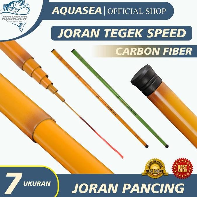 AQUASEA JORAN TEGEK SPEED CARBON MEDIUM ACTION 1.8M-4.5M Alat Ikan Mancing Pancing Portable Umpan Le