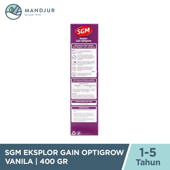 Barang Terlaris Sgm Eksplor Gain Optigrow 1 Plus Vanilla 400 Gram Cod