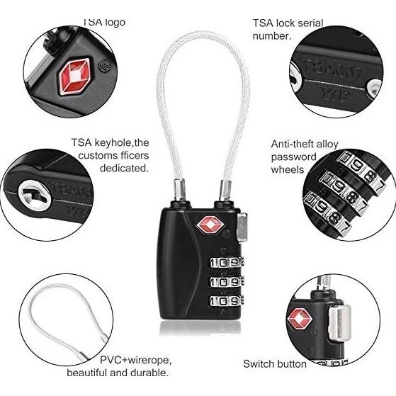 CoolCell Gembok Koper Tali Baja TSA Lock Pin Angka Motor Helm the best
