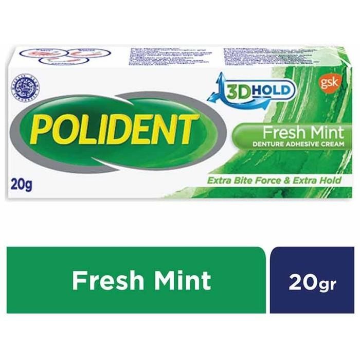 Polident Fresh Mint Perekat Gigi Palsu 20g - Polident 20
