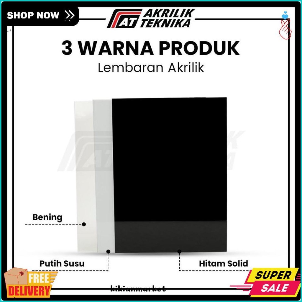 

Lembaran Akrilik A3 5Mm / Acrylic Sheet Clear / Akrilik Bening Hitam Putih Diskon