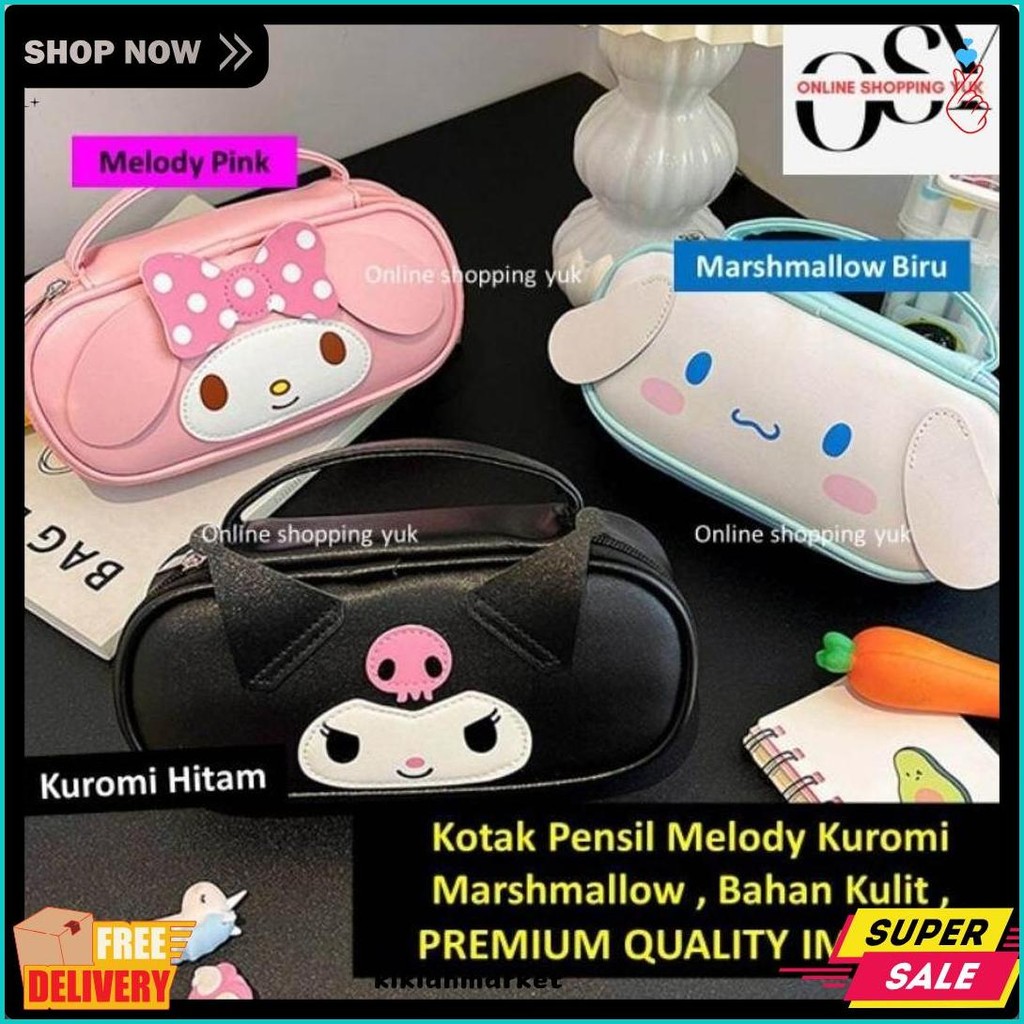 

Tempat Pensil Sanrio , Kotak Pensil Kuromi , Tas Kosmetik , Pouch , Motif Kuromi / Cinnamoroll / My Melody , Import Premium. Online Shopping Yuk. Kapasitas Besar. Bahan Kulit , Kuat & Sangat Cantik Exclusive. Flash Sale! Diskon Hingga 70%