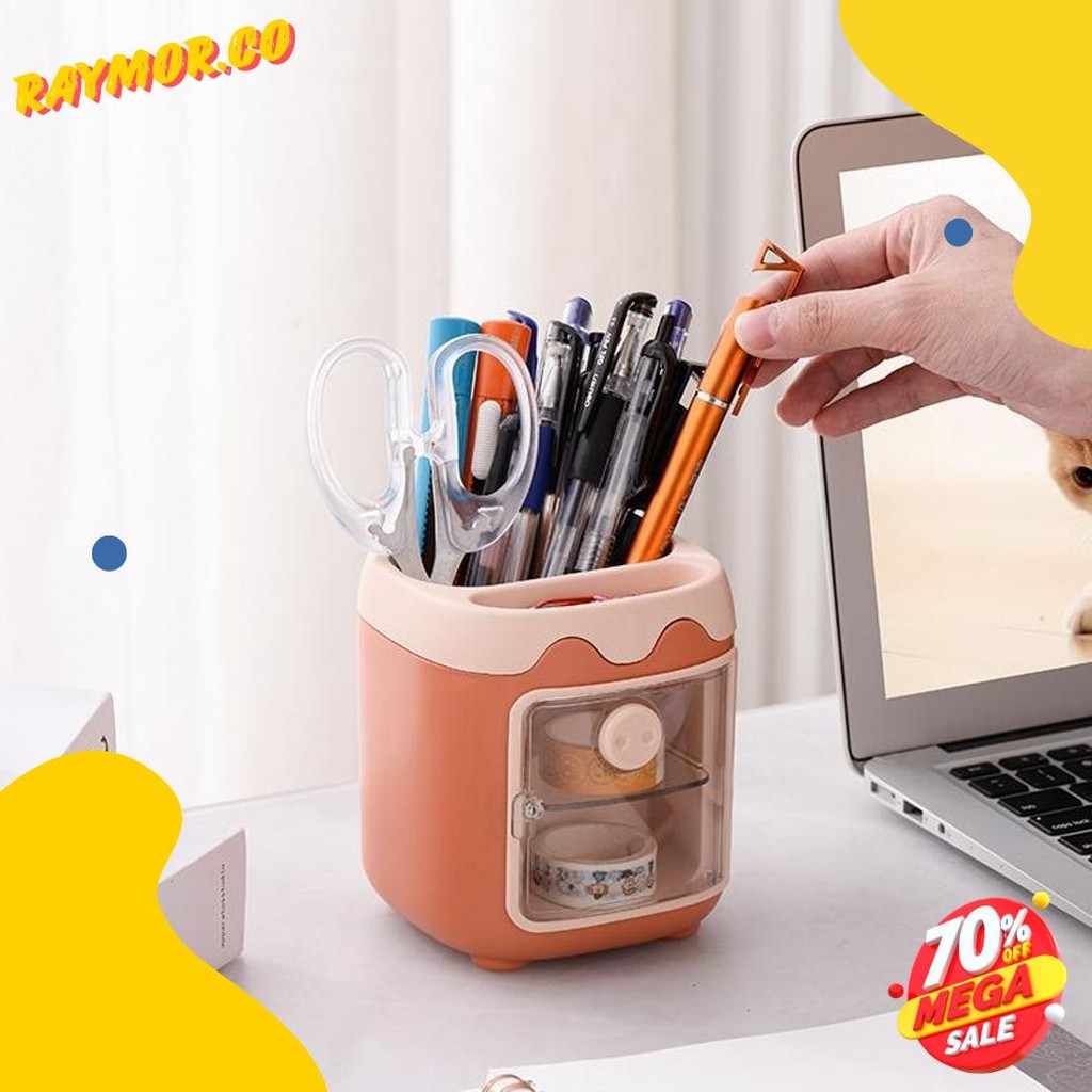 

Modis Multifungsi 2-Tier Laci Kotak Penyimpanan/Multifungsi Lucu Tempat Pena/Kantor Desktop Penyimpanan Pena Case St145 Diskon Setengah Harga