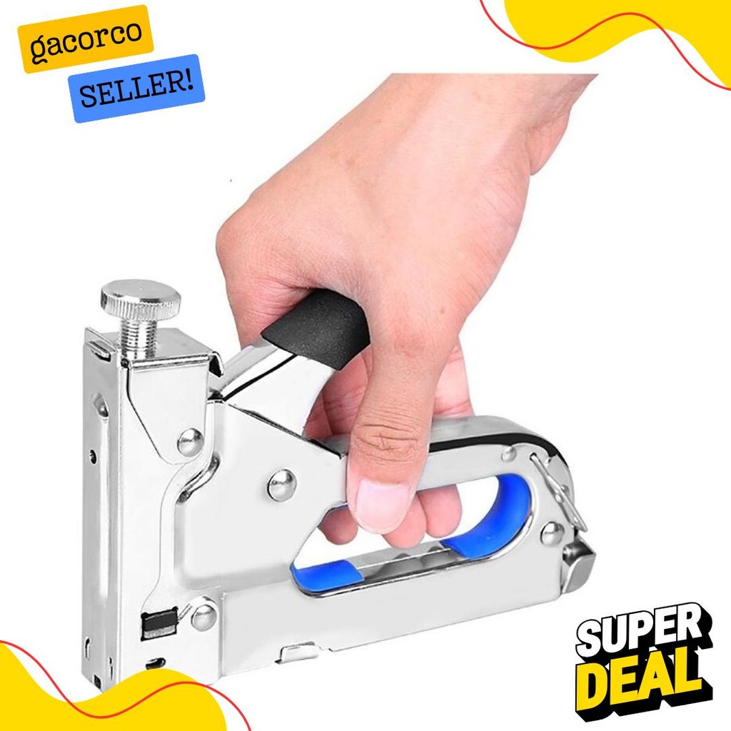 

Staples Gun Tacker Mollar 3 In 1 / Staple Jok Tembak Hekter 3 Way Dapat 3 Jenis Paku/3 In 1 Staples Gun Tacker Mollar Diskon