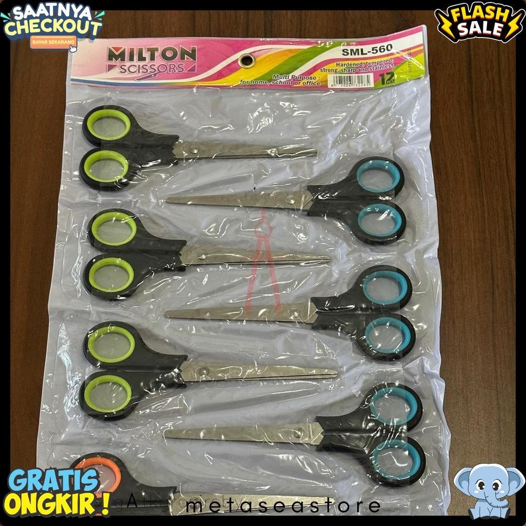 

Gunting (12Pcs) Renteng Milton Sml 560 Terlengkap Dan Termurah