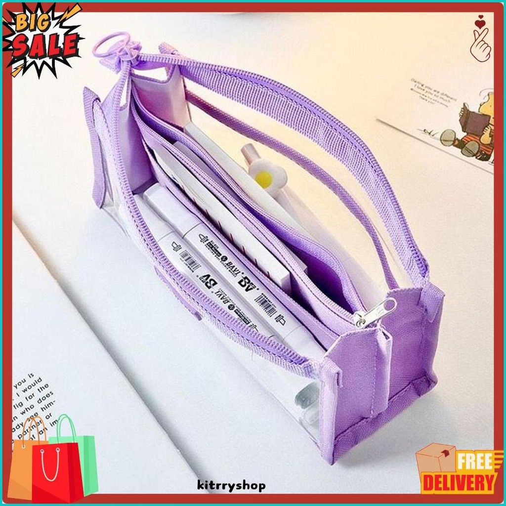 

[Miloli] Kotak Pensil Lechengcai Tempat Pena Kosmetik Kapasitas Besar Pvc Transparant Stationery - F0209 Flash Sale! Diskon Hingga 70%